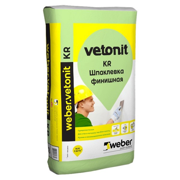 Шпатлевка на органическом связующем Vetonit KR белая 20 кг