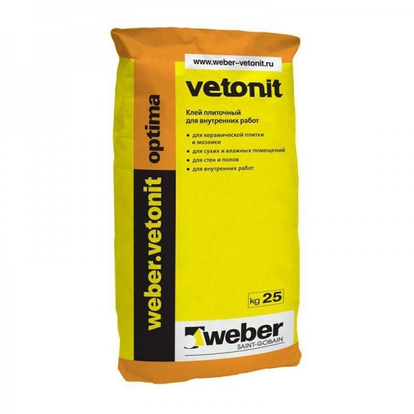 Клей для плитки Vetonit Optima 25 кг