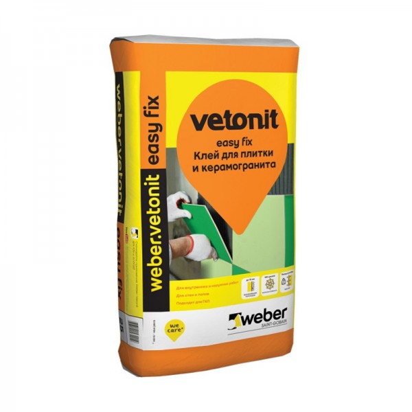 Клей для плитки и керамогранита Vetonit Easy Fix 25 кг